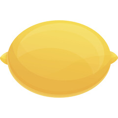 Cartoon Yellow Lemon Fruit With Transparent Background Simple Graphic Design Isolated Citrus Element For Healthy Food And Drink Concepts