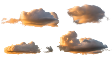 Majestic Cloud Formations. Isolated on transparent background, png
