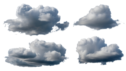 Dramatic cloud formation isolated against an expansive sky, creating a breathtaking atmosphere with puffy cumulonimbus clouds. Isolated on transparent background, png