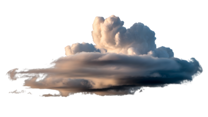 Dramatic cloud formation with layered textures and subtle light creates a mesmerizing atmosphere.Isolated on transparent background, png