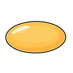 Glossy yellow vitamin capsule vector illustration with smooth reflection and realistic shine. Perfect for health, supplement, pharmacy, and nutrition design concepts in medical or wellness projects
