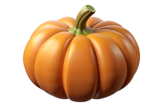 Realistic 3d decorative pumpkin for autumn and halloween decor isolated object isolated on transparent background