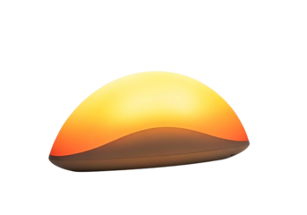 Glowing orange and yellow abstract dome isolated on transparent background