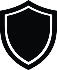 Security shield vector icon protection symbol art black shape design silhouette illustration