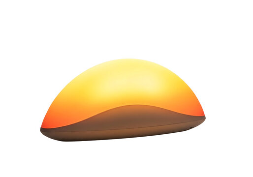 Glowing orange and yellow abstract dome isolated on transparent background