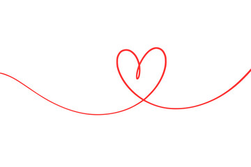 Elegant red heart line art design perfect for Valentine's Day cards and romantic stationery