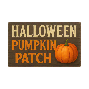 PNG Halloween pumpkin patch sign