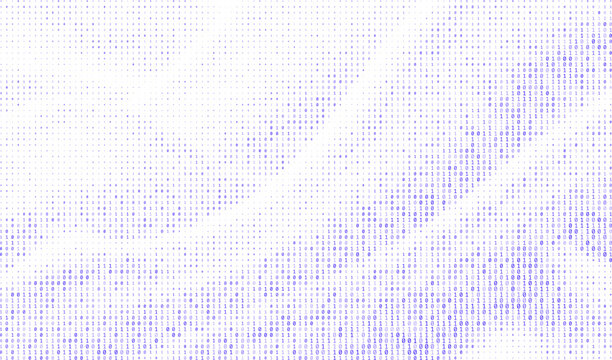 Computer Science Background with Graphic Data Decryption Algorithm and Coding Hacker Concept in a Digital Matrix of Binary Code