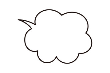  Simple cloud shaped speech bubble outline illustration