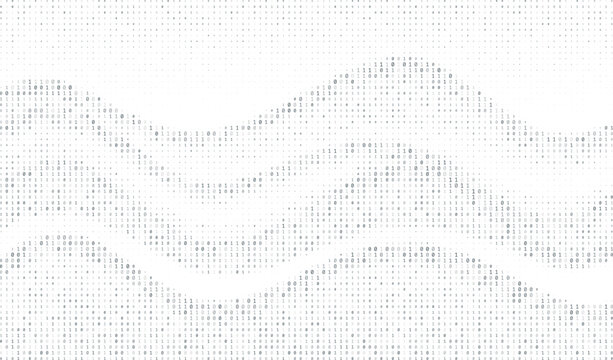 Cybersecurity Data Matrix with 0 and 1 Binary Numbers, Algorithm and Coding Illustration for Technology Concept and Computer Science Theme