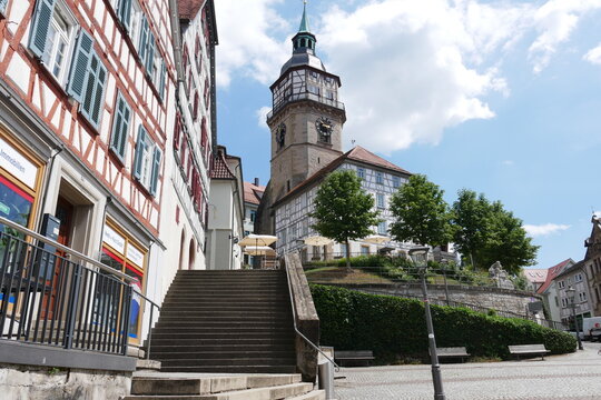 Stadtturm und Turmschulhaus in Backnang