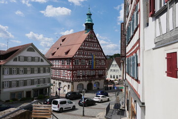 Marktstraße mit Rathaus in Backnang