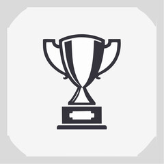 Trophy cup icon. Simple winner prize outline vector
