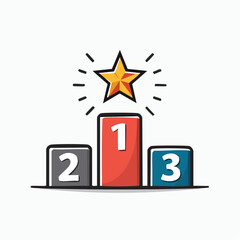 Championship podium icon. Winner 1st place, award ceremony vector