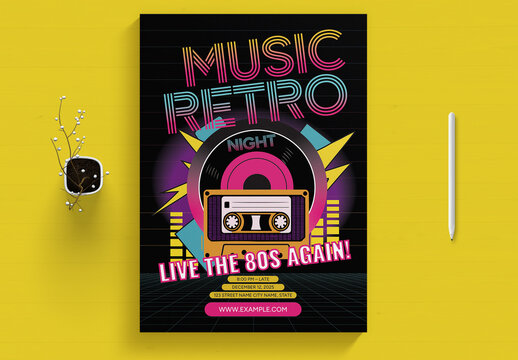 Retro Music Flyer Template