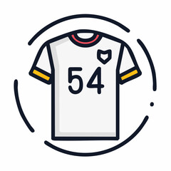 Soccer football jersey with number 54 icon. Sportswear shirt vector