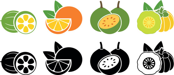 Fruit logo. Isolated fruit on white background