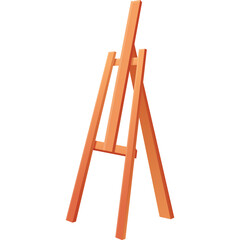 A Tall Wooden Easel with a Three-Legged Base in a Natural Wood Finish Against a White Background, Ideal for Artist Studio Display or Presentation Stand