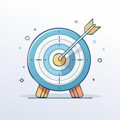 Archery target icon. Business goal achievement concept vector