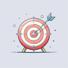 Archery target with arrow icon. Goal setting, business aim vector