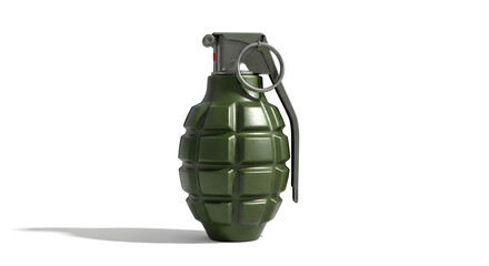 Green Hand Grenade Isolated on White