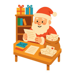 PNG Santa reading children's letters.