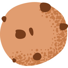 Chocolate Chip Cookie With Brown Chips And Tan Dough On Transparent Background Perfect For Desserts And Baking Themes