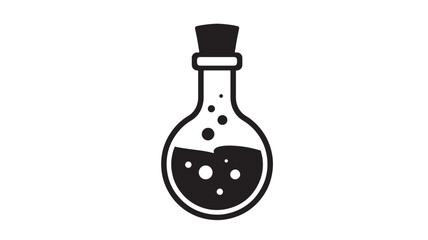 Potion bottle vector icon simple flat glyph design isolated on white background