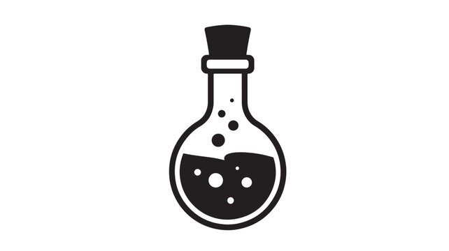 Potion bottle vector icon simple flat glyph design isolated on white background