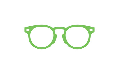 Fototapeta premium Illustration of green eyeglasses, isolated on white background, perfect for eye care concepts