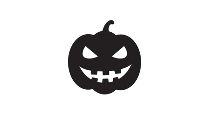 Halloween pumpkin icon spooky vector silhouette isolated on white background