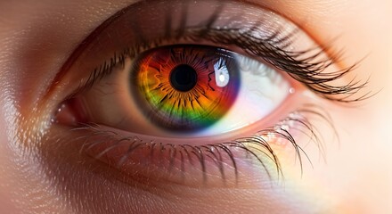 Fototapeta premium Rainbow Eye - A Vibrant Spectrum of Color and Vision.