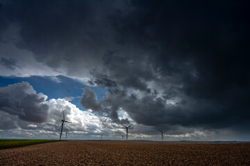 storm clouds over the field
