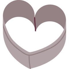 A Three Dimensional Metal Heart Shaped Cookie Cutter With A Transparent Background
