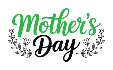 Obraz premium Elegant mothers day design with floral accents isolated on white background for greeting cards