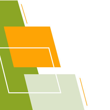 Modern abstract background with green and orange geometric shapes