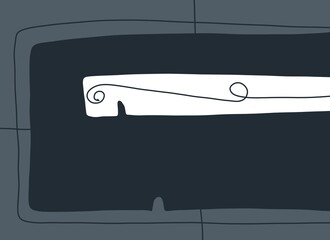 Minimal abstract image for printing. The picture fits modern interiors. The picture is painted by hand on a tablet. © neurostructure