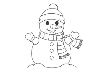 Festive Snowman Coloring Page Book A Winter Wonderland of Joyful Creativity