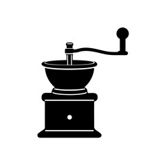 A coffee grinder vintage art on transparent background silhouette