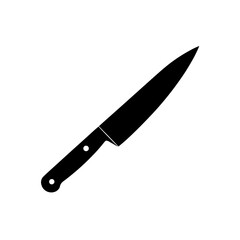 Isolated kitchen knife art on transparent background silhouette