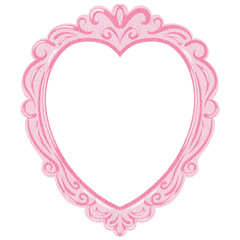 Elegant Decorative Heart Frame Vintage Ornate Pink Frame.  Pink Border Vintage Frame.