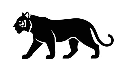 Obraz premium Majestic Black Panther Silhouette Walking Gracefully.