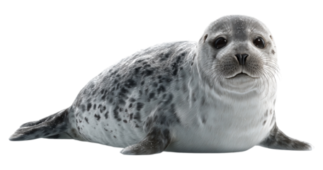 A cute baby seal isolated on transparent background