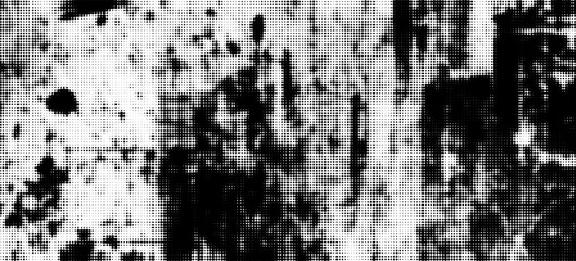 grunge black and white texture featuring halftone dots and dust screen print effect for graphic projects