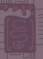 Minimal abstract image for printing. The picture fits modern interiors. The picture is painted by hand on a tablet. © neurostructure