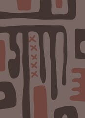 Minimal abstract image for printing. The picture fits modern interiors. The picture is painted by hand on a tablet. © neurostructure