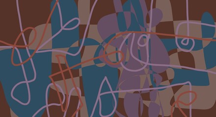 Minimal abstract image for printing. The picture fits modern interiors. The picture is painted by hand on a tablet. © neurostructure