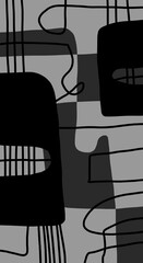 Minimal abstract image for printing. The picture fits modern interiors. The picture is painted by hand on a tablet. © neurostructure