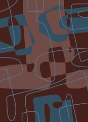 Minimal abstract image for printing. The picture fits modern interiors. The picture is painted by hand on a tablet. © neurostructure