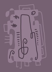 Minimal abstract image for printing. The picture fits modern interiors. The picture is painted by hand on a tablet. © neurostructure